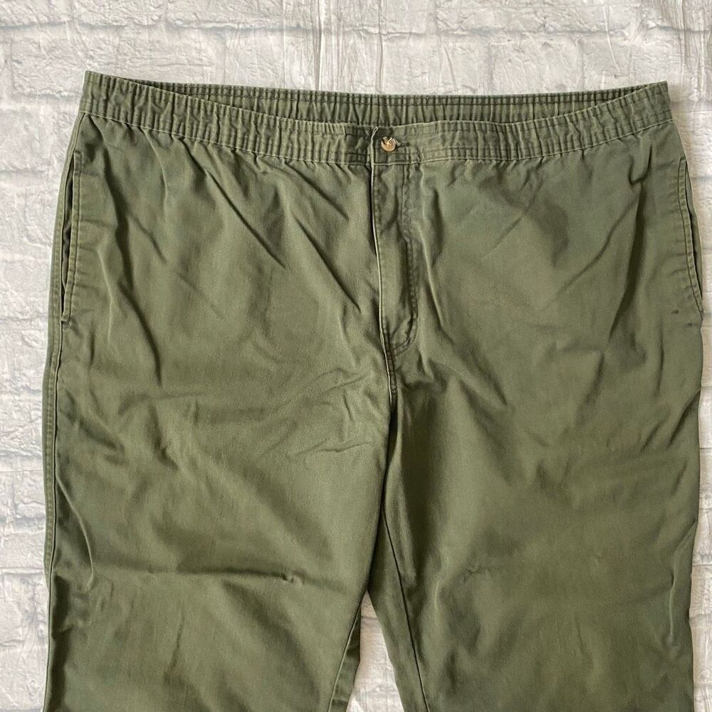 Puritan men XL cotton blend pull on casual chino pants olive green - Picture 3 of 14